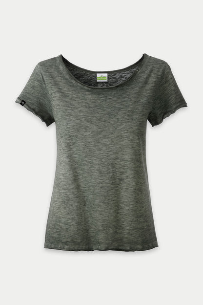 Auslaufartikel ― JAN 8015 ― Damen Bio-Baumwolle Flammgarn T-Shirt - Olive Grün