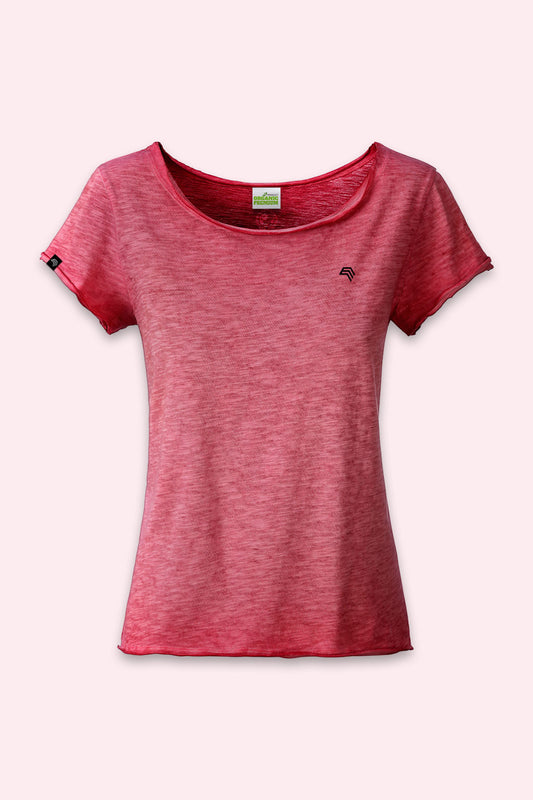 Auslaufartikel ― JAN 8015 ― Damen Bio-Baumwolle Flammgarn T-Shirt - Chili Rot