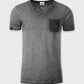 Auslaufartikel ― JAN 8016 ― Herren Bio-Baumwolle V-Neck Flammgarn T-Shirt - Graphite Grau
