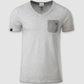 Auslaufartikel ― JAN 8016 ― Herren Bio-Baumwolle V-Neck Flammgarn T-Shirt - Hell Grau