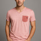 Auslaufartikel ― JAN 8016 ― Herren Bio-Baumwolle V-Neck Flammgarn T-Shirt - Soft Pink