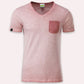 Auslaufartikel ― JAN 8016 ― Herren Bio-Baumwolle V-Neck Flammgarn T-Shirt - Soft Pink
