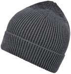 MBH 7988 — Ribbed Beanie in Two-Tone Look - Grey