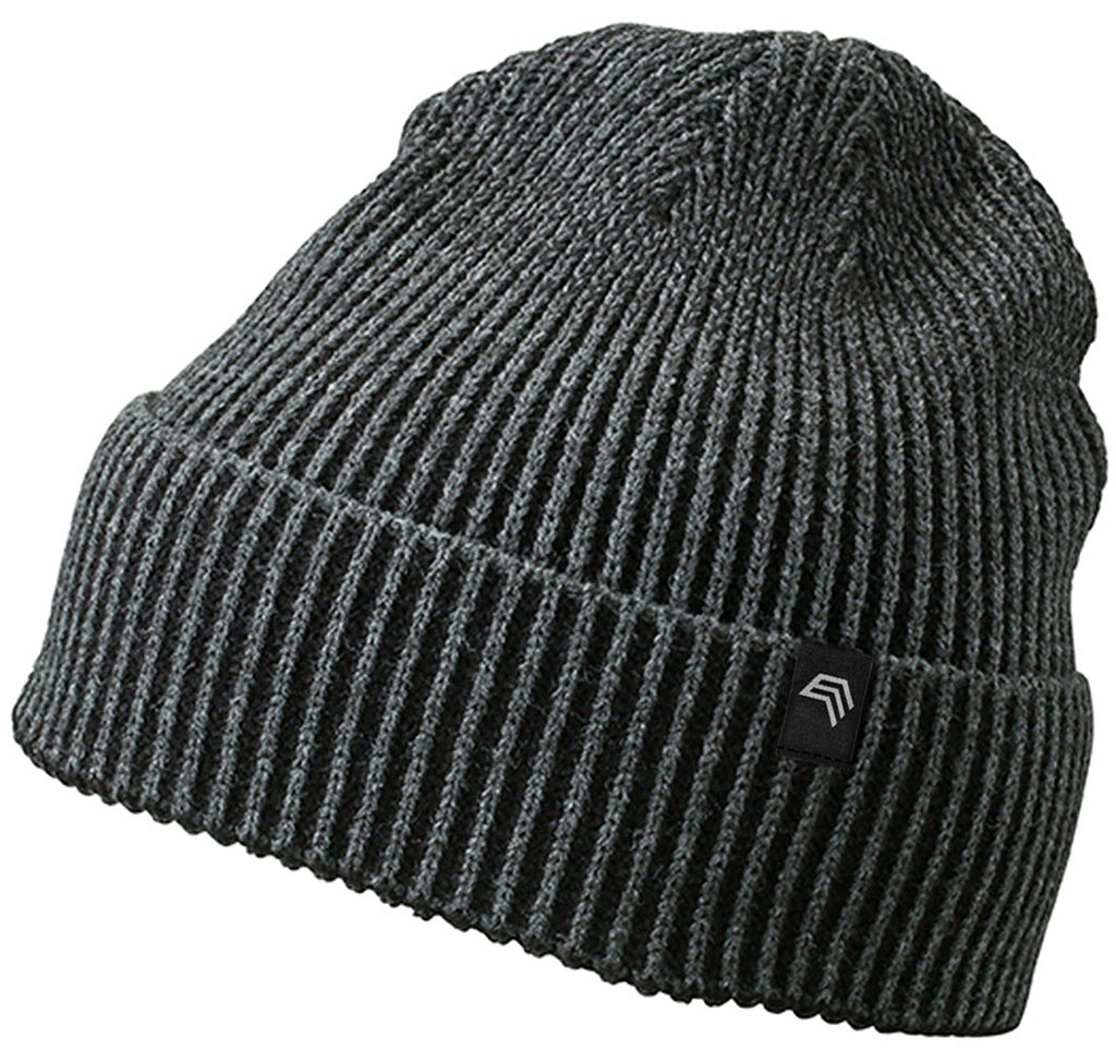 MBH 7988 — Ribbed Beanie in Two-Tone Look - Grey