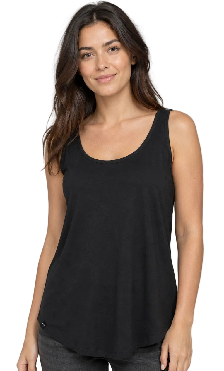 ― % ― MTS M092/ ― Damen-Tanktop Loose Fit – Schwarz [XL / 2XL]