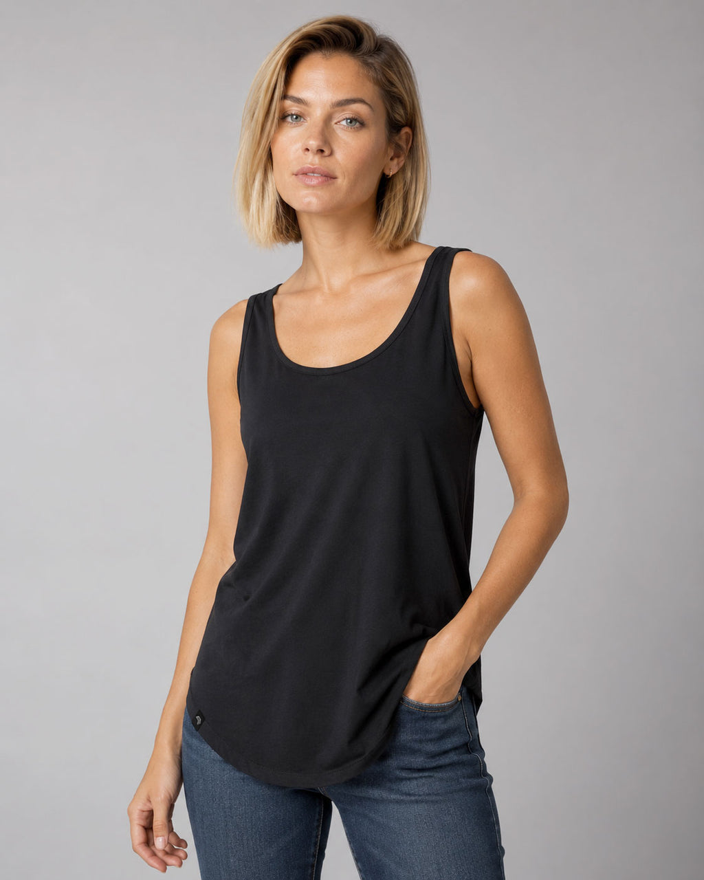 MTS M092 ― Damen-Tanktop Loose Fit – Schwarz