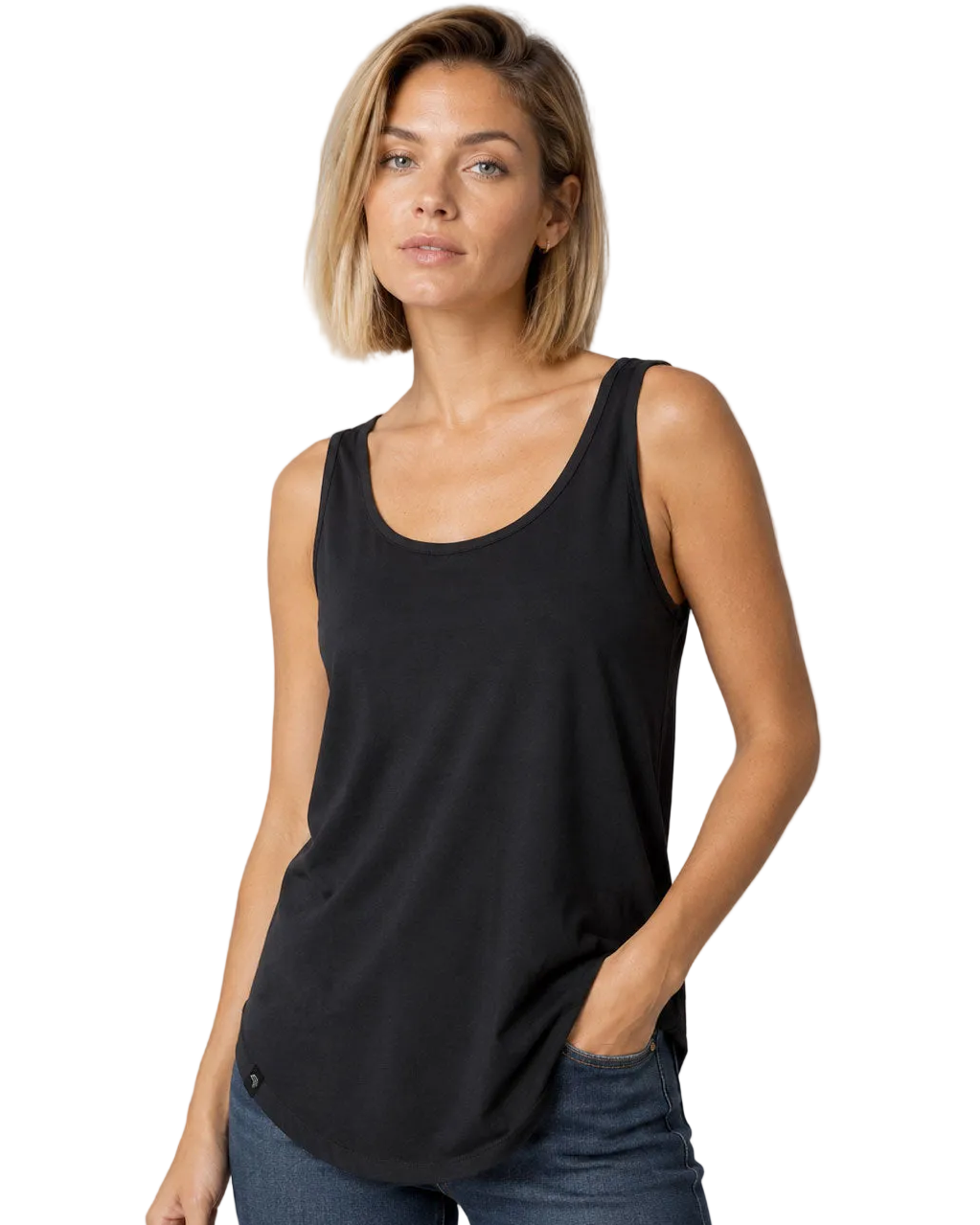 MTS M092 ― Damen-Tanktop Loose Fit – Schwarz