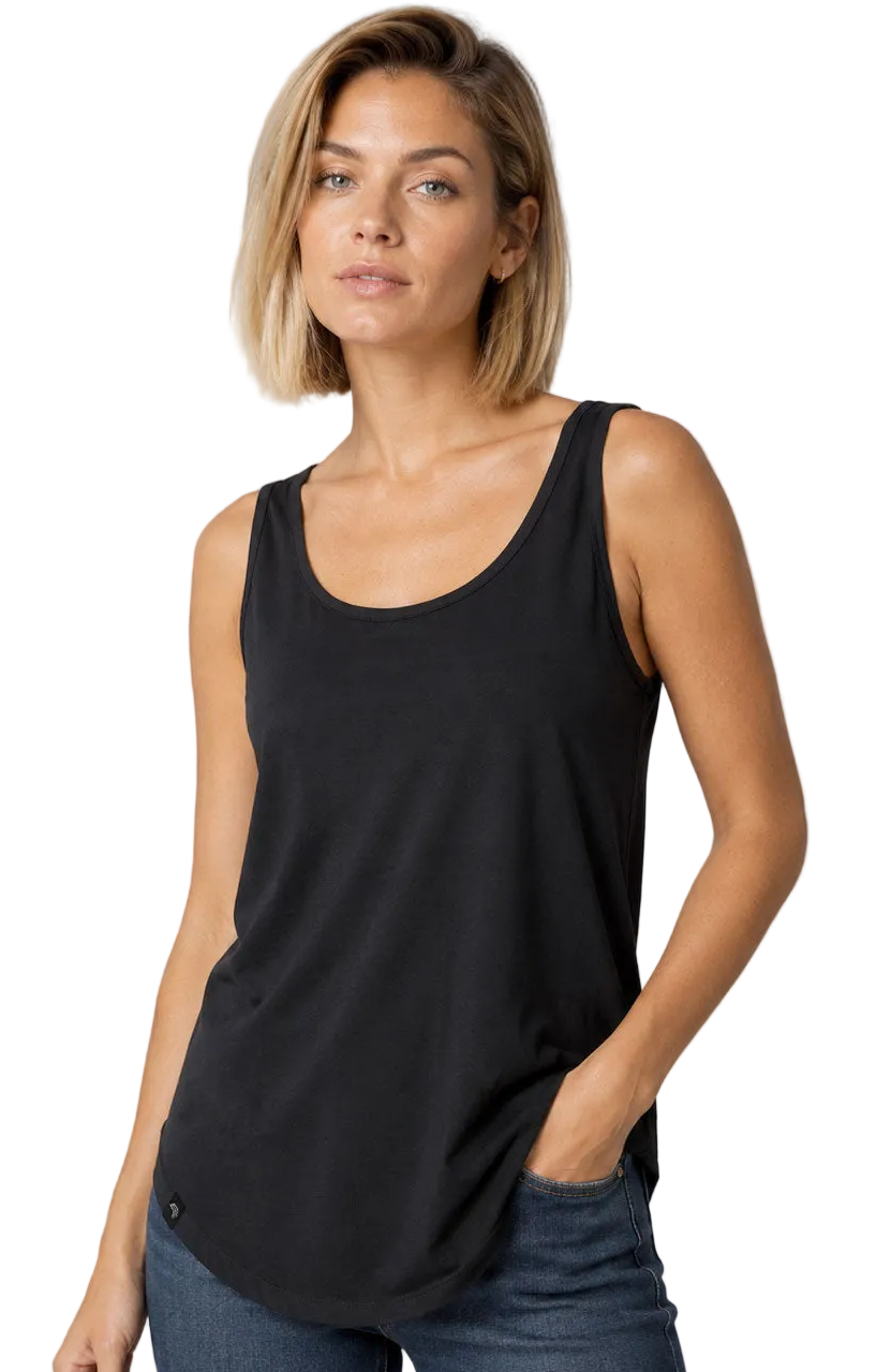 MTS M092 ― Damen-Tanktop Loose Fit – Schwarz