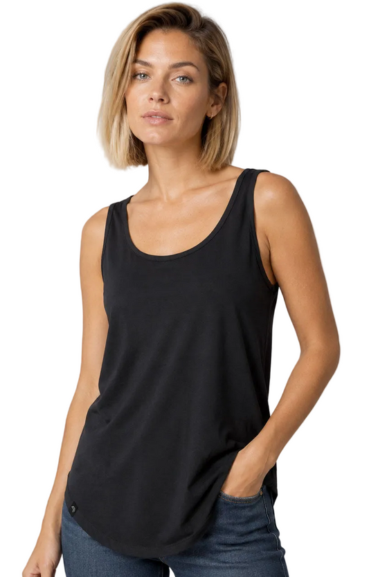 MTS M092 – Women's Loose Fit Organic Cotton Tank Top - Black
