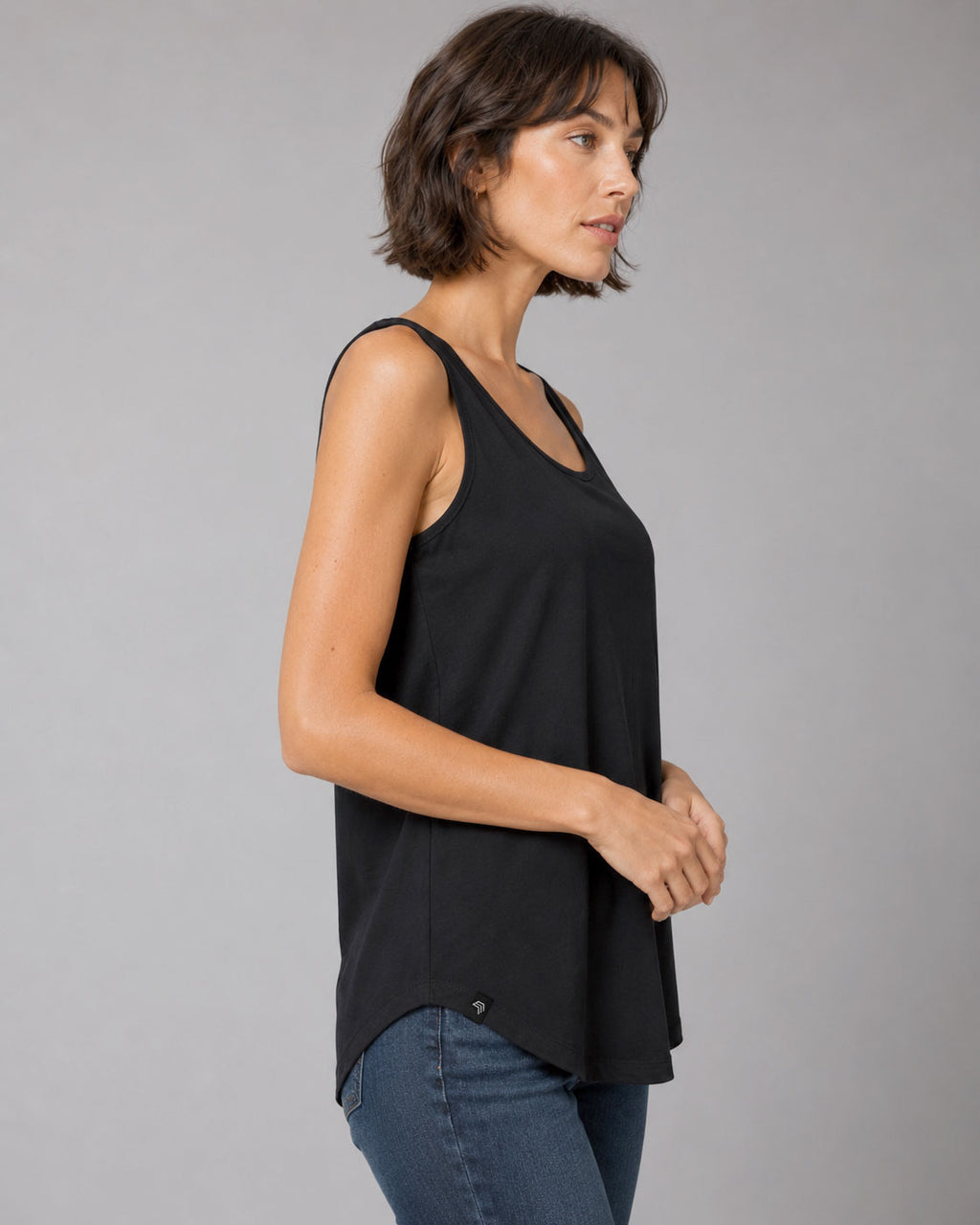 MTS M092 ― Damen-Tanktop Loose Fit – Schwarz