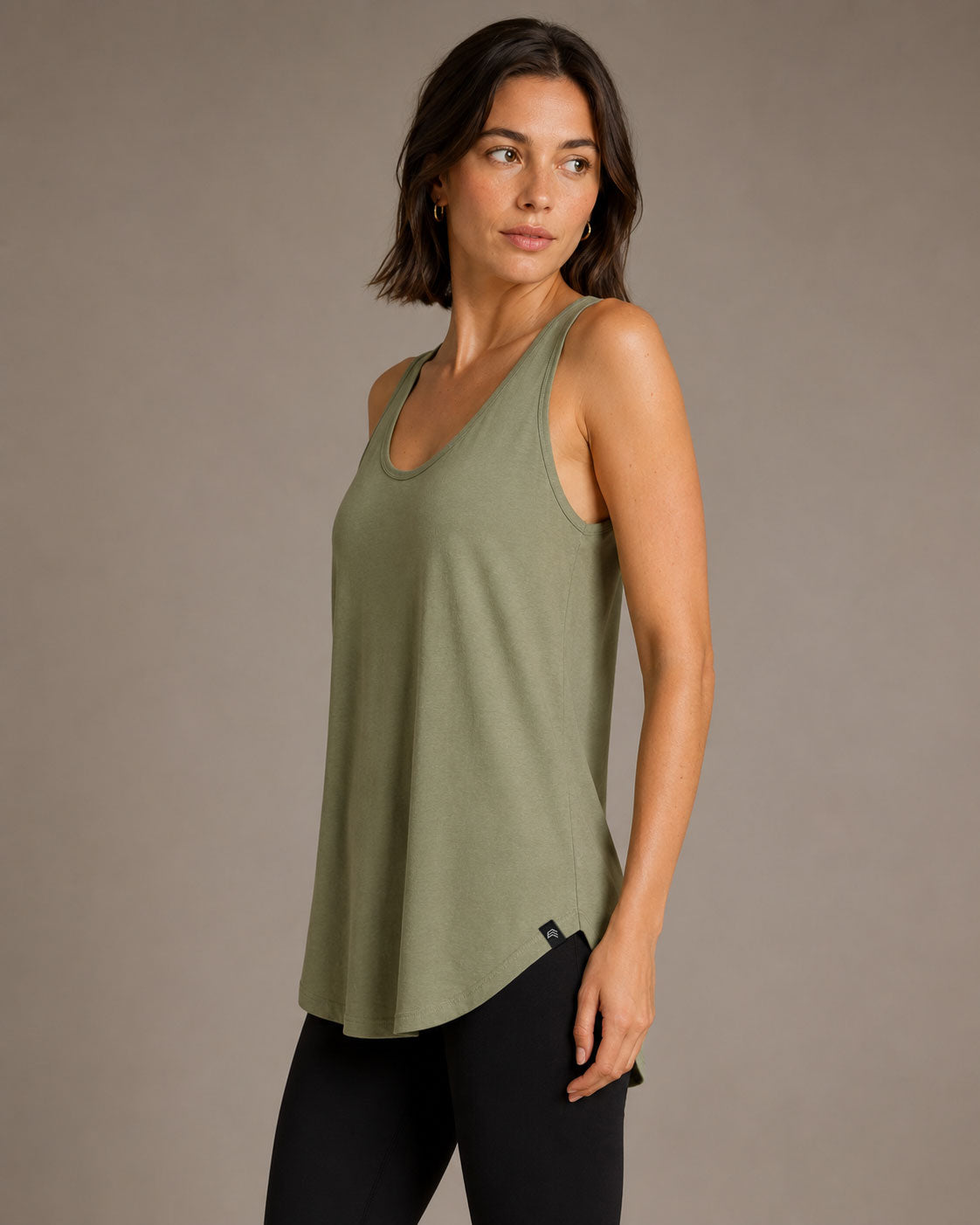 MTS M092 ― Women's Loose Fit Tank Top Organic Cotton - Soft Olive Green