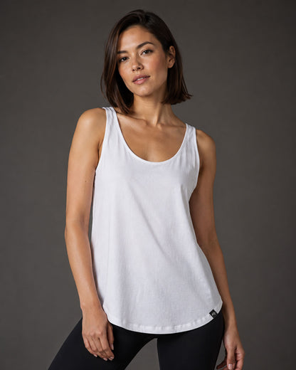 MTS M092 – Women's Loose Fit Tank Top – White