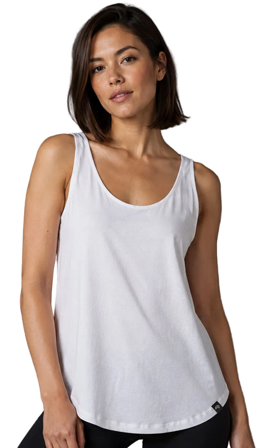 MTS M092 – Women's Loose Fit Tank Top – White
