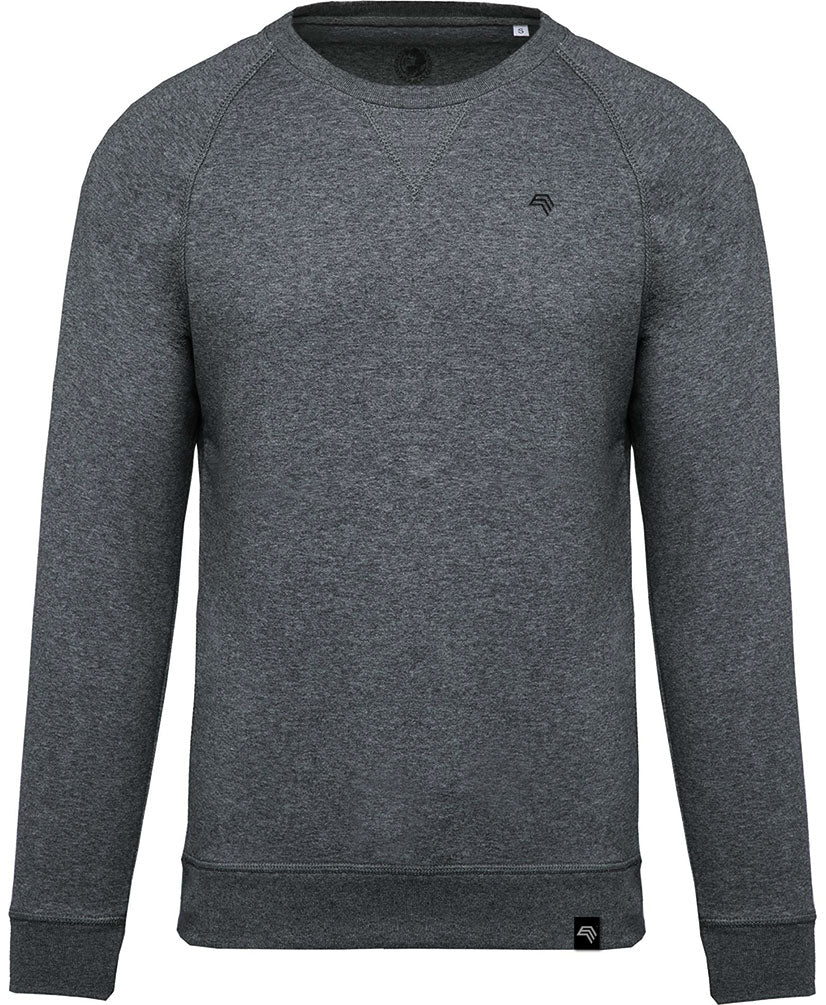 KRB K480 — Unisex Raglan Sweatshirt with Organic Cotton - Heather Grey Melange