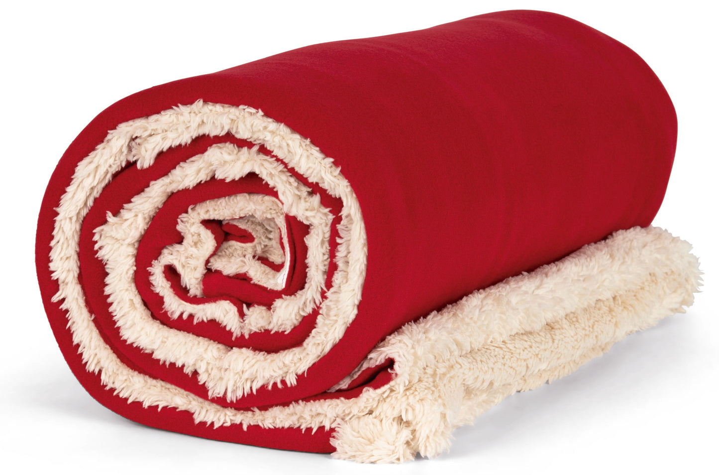 KPP 0431 ― Flauschige Sherpa-Decke 160 x 130 cm - Cherry Rot