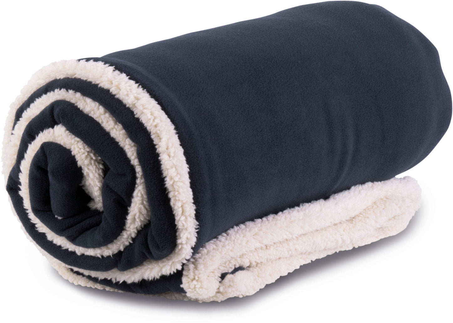 KPP 0431 ― Flauschige Sherpa-Decke 160 x 130 cm - Navy Blau