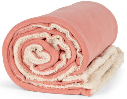 KPP 0431 ― Flauschige Sherpa-Decke 160 x 130 cm - Rose Pink