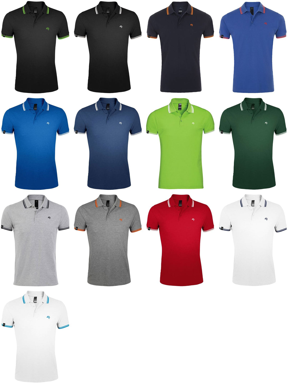 SLS 0577 ― Kontraststreifen Polo Shirt