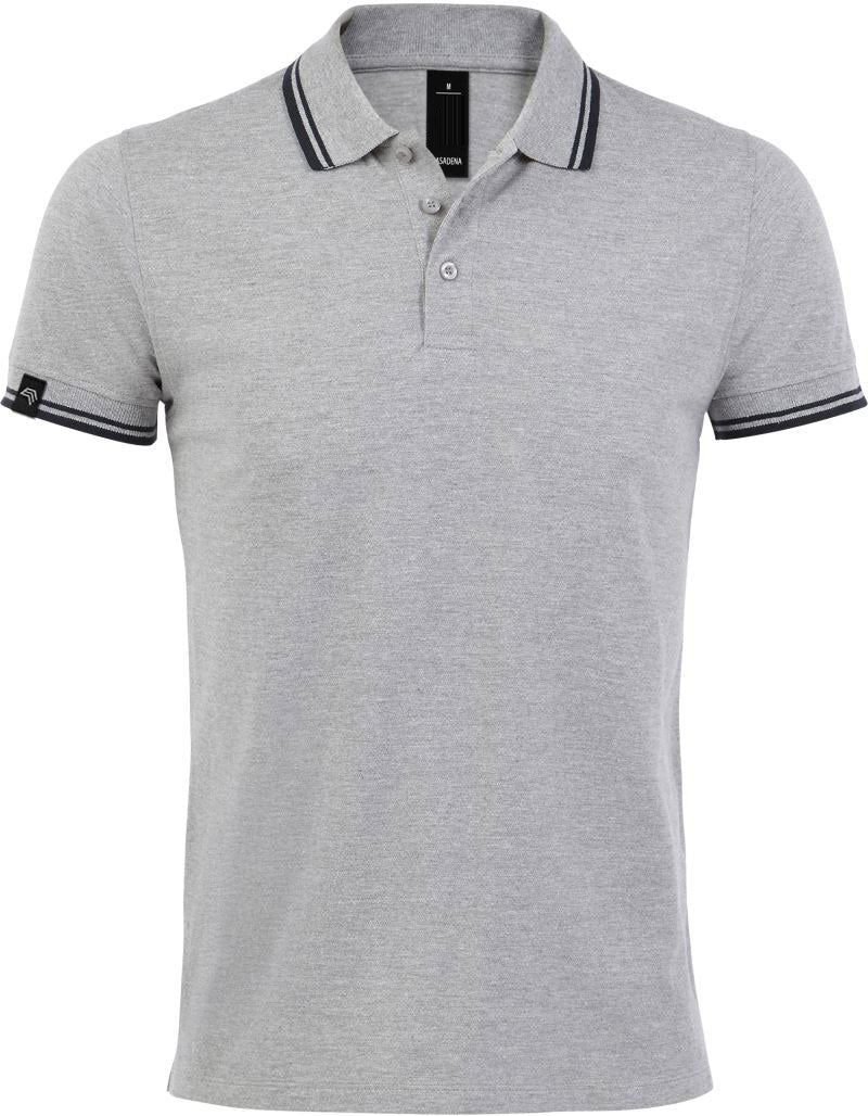 SLS 0577 ― Contrast Stripe Polo Shirt - Navy Blue / Neon Orange