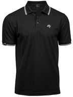 ― % ― TJS 1407 ― Luxury Stripe Stretch Bio-Baumwolle Polo Shirt - Schwarz / Weiß / S
