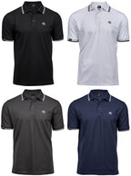 ― % ― TJS 1407 ― Luxury Stripe Stretch Bio-Baumwolle Polo Shirt - Schwarz / Weiß / S