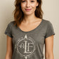 ― % ― ALF (FLA) - Front Line Assembly Parody - Organic Girlie T-Shirt Graphite Melange Grau [M]