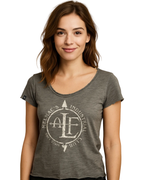 ― % ― ALF (FLA) - Damen EBM-Parodie-Girlie T-Shirt – Graphite Melange Grau