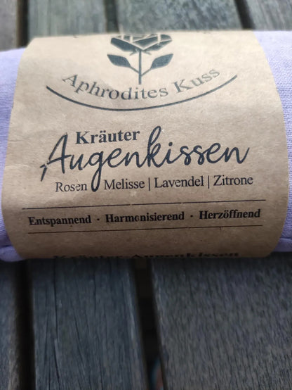 Handmade Kräuter-Augenkissen "Aphrodites Kuss", Bezug Leinen, 100% Bio Kräuter und Blüten