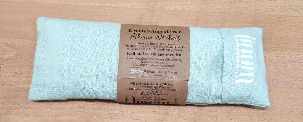 Handmade Herbal Eye Pillow "Athena's Wisdom", linen cover, 100% organic herbs and flowers