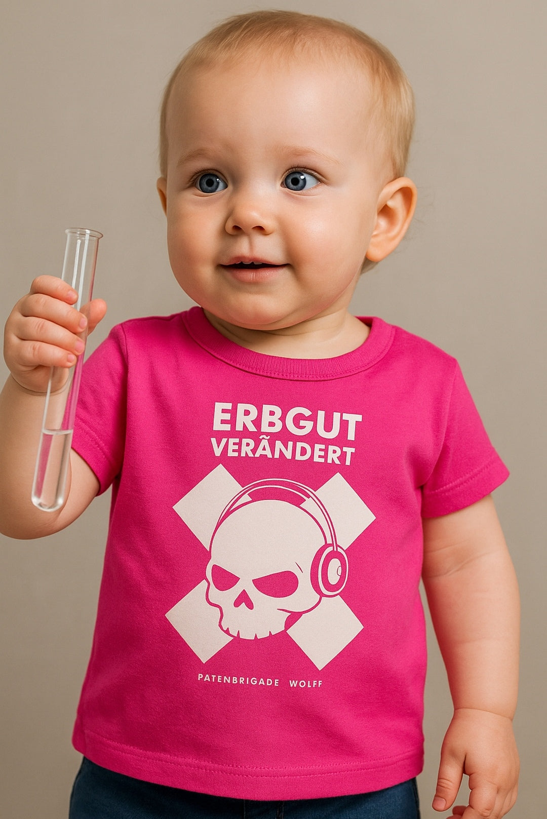 ― % ― Erbgutverändert Baby T-Shirt Fuchsia Rot Pink
