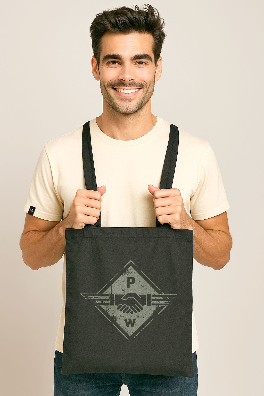 Hands PW ― Tote Bag Fabric Bag - Black