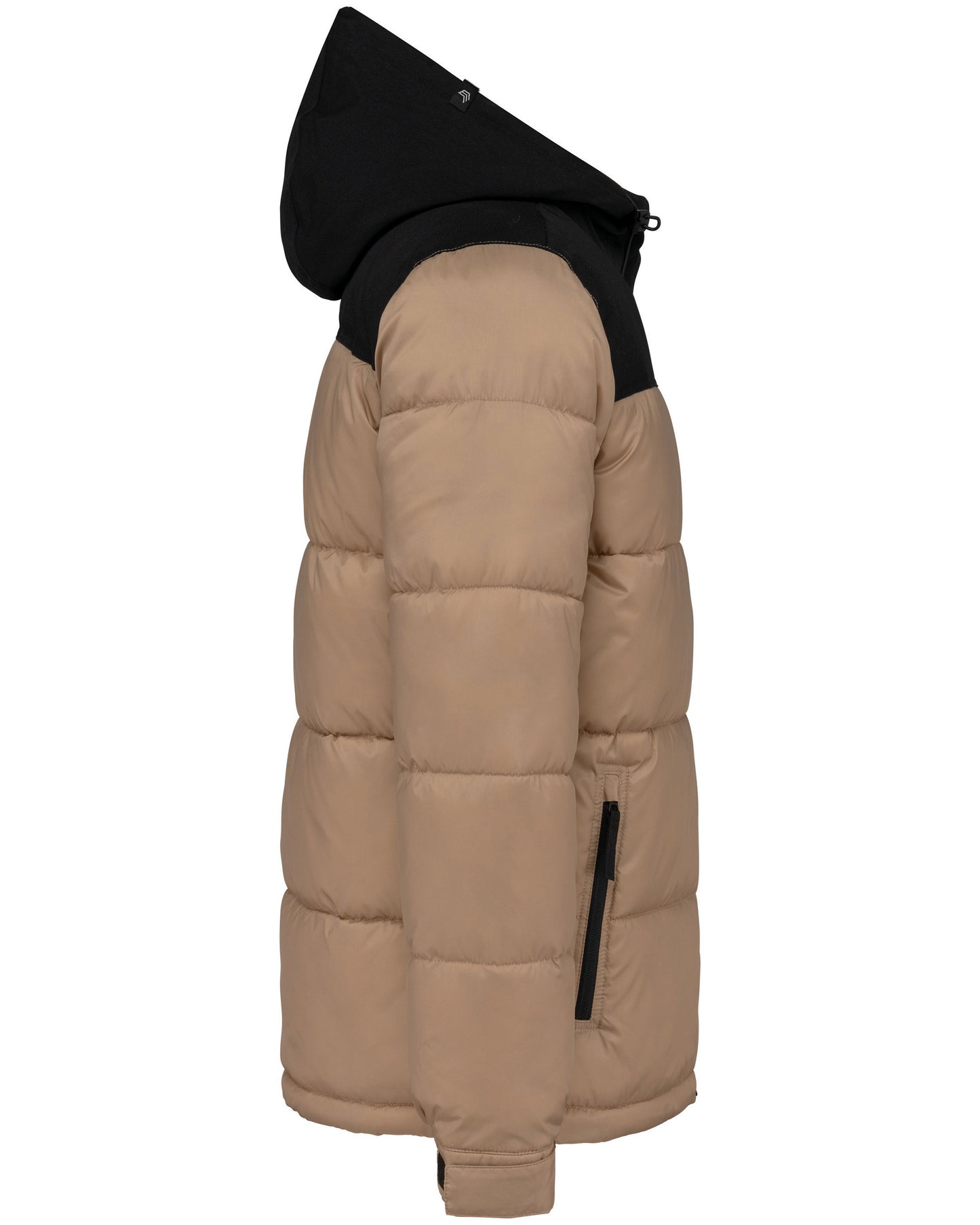 KRB 6163 ― Unisex Steppparka mit Kapuze - Sand Beige / Schwarz