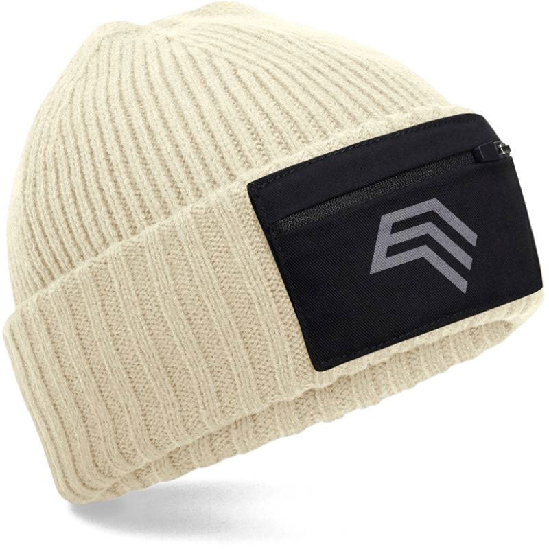 BFD 334R ― Eco Zip Patch Beanie - Sand Beige