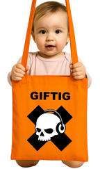 Toxic – Cotton Bag with Skull Motif – Orange