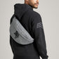 BGS 0143 ― Oversized Cross Body Shoulder Bag - Grey Melange / Schwarz