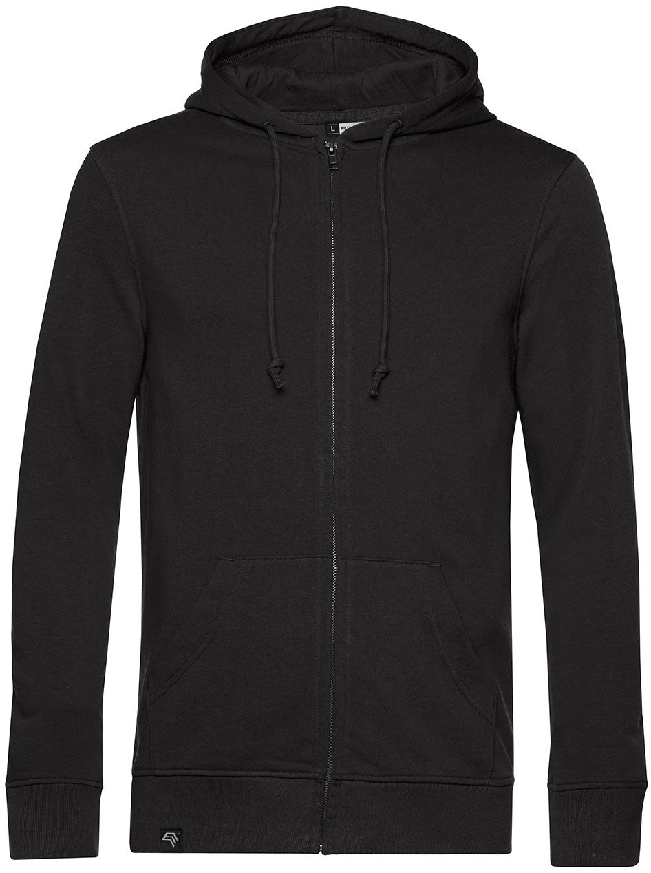 BAC U35B ― Soft Hooded Sweatshirt Jacket with Organic Cotton - Black