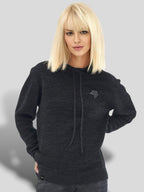 ECL 0080 ― Sustainably Knitted Unisex Hoodie Made of Regenerated Cotton - Melange Black / Grey