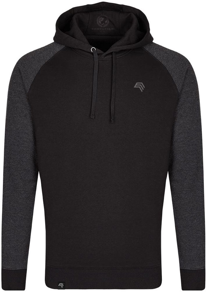MMT 0611 ― Bi-Color No Pocket Hoodie Sweatshirt - Black / Grey Mélange