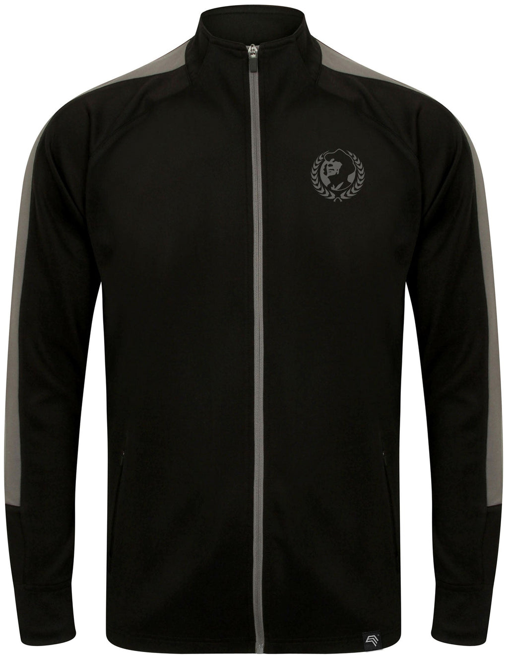 FNS 0871/170 ― Unisex Contrast Stripes Sports Jacket - Black / Grey