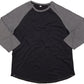 MTS M088 ― Bi-Color Baseball Peach-finish Longsleeve T-Shirt - Schwarz / Melange Grau