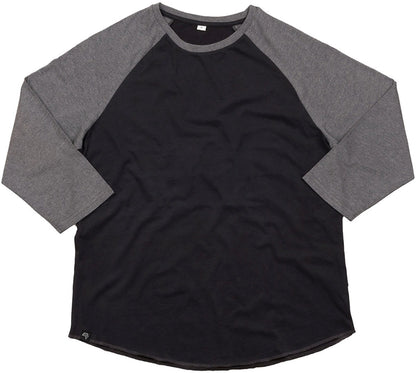 MTS M088 ― Bi-Color Baseball Peach-finish Longsleeve T-Shirt - Schwarz / Melange Grau