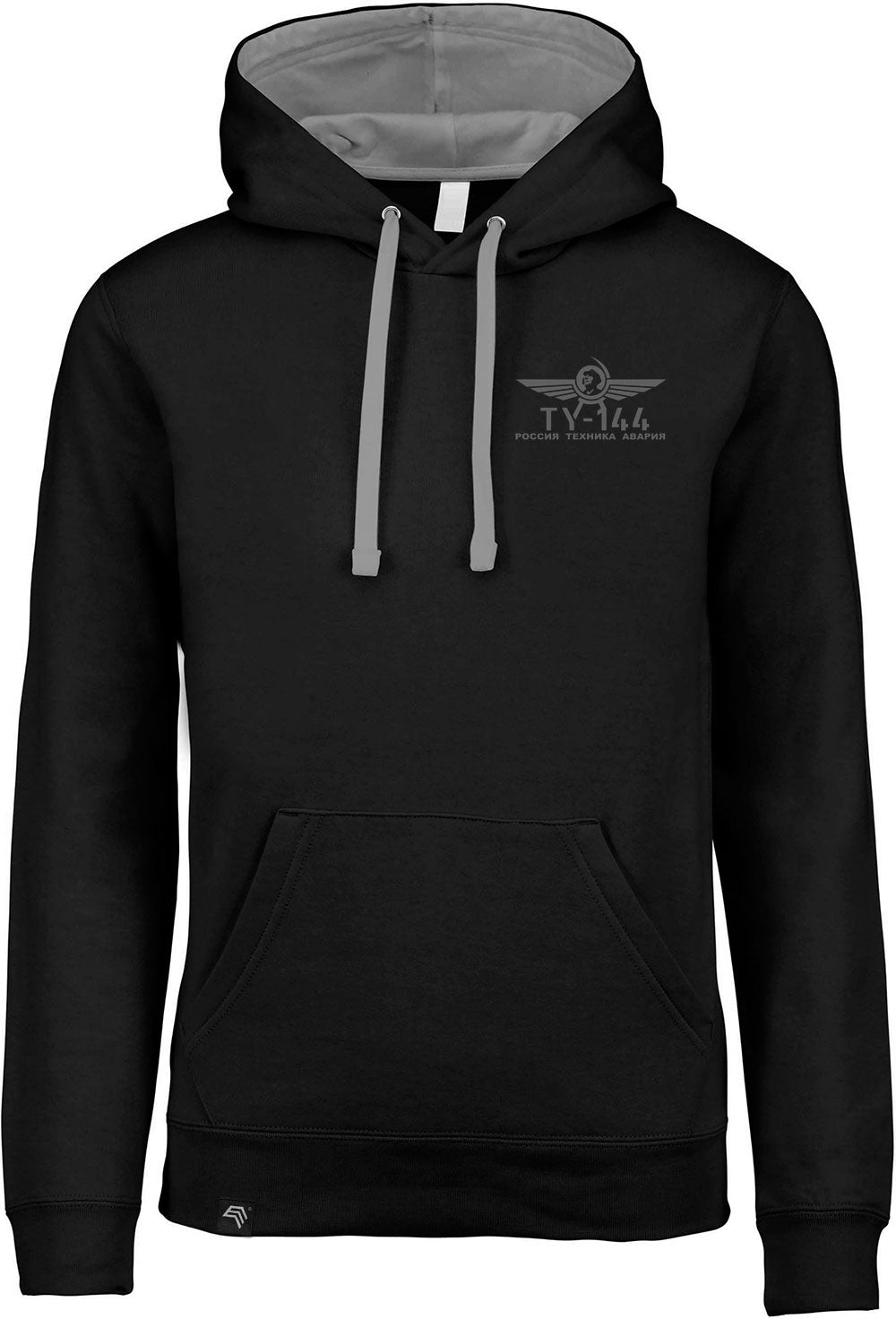 TU-144 ― Unisex Bi-color Hoodie - Black / Grey