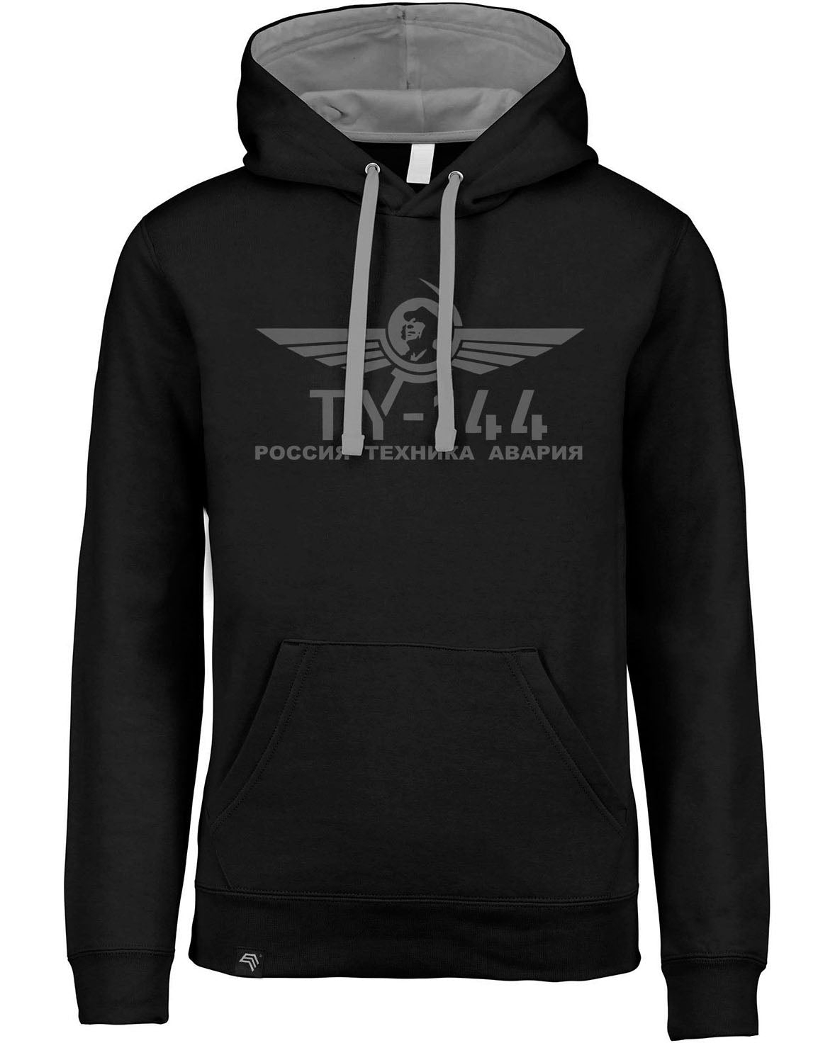 TU-144 ― Unisex Bi-color Hoodie - Black / Grey