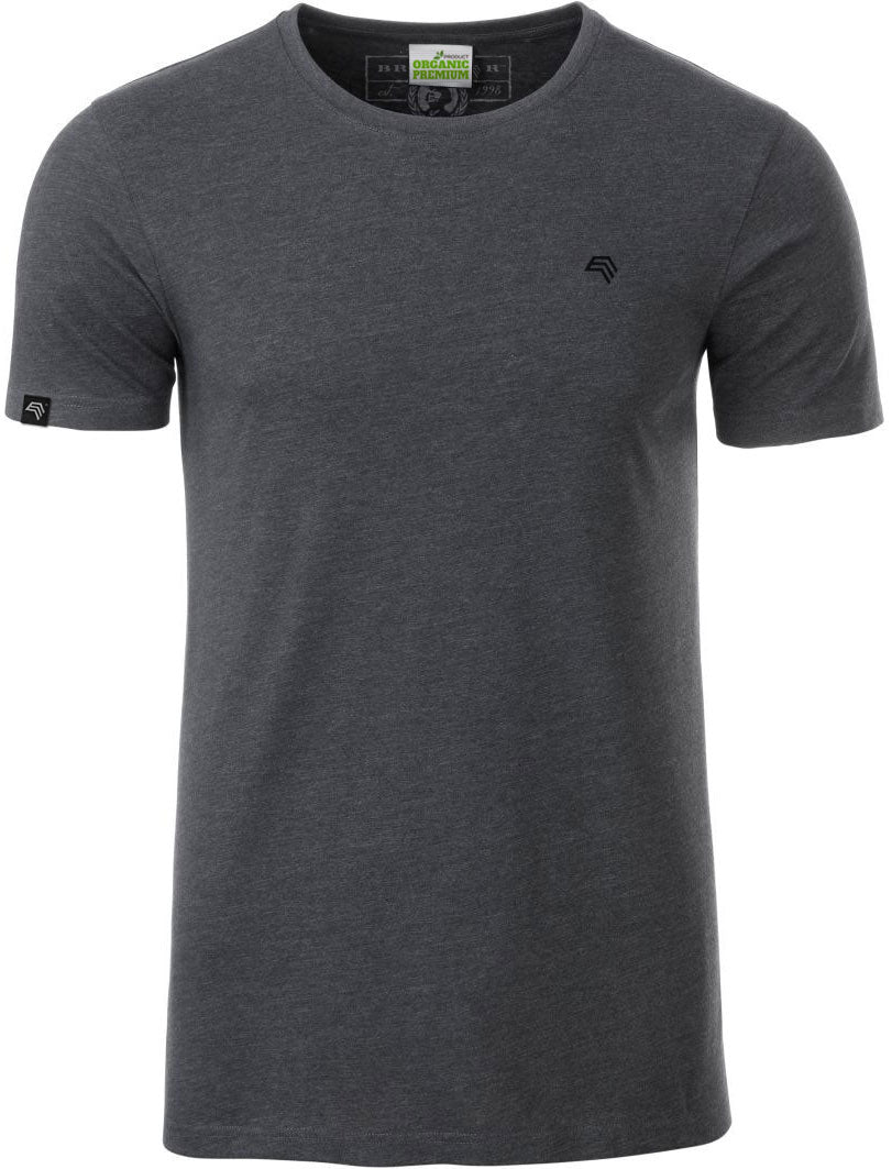 JAN 8008 ― Men's Organic Cotton T-Shirt - Grey Melange Black