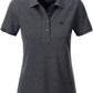 JAN 8009 ― Damen Bio-Baumwolle Polo Shirt - Heather Schwarz Grau Melange