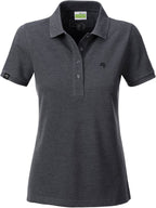 JAN 8009 ― Women's Organic Cotton Polo Shirt - Heather Black Grey Melange