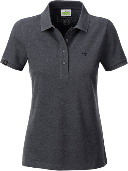 ― % ― JAN 8009 ― Damen Bio-Baumwolle Polo Shirt - Heather Schwarz Grau Melange [S]