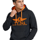 TU-144 ― Herren Unisex Bicolor Hoodie mit Kontrastkapuze – Black / Orange