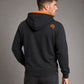 TU-144 ― Herren Unisex Bicolor Hoodie mit Kontrastkapuze – Black / Orange