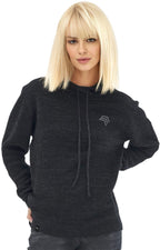 ECL 0080 ― Sustainably Knitted Unisex Hoodie Made of Regenerated Cotton - Melange Black / Grey